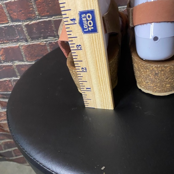 Bio Gold Pink & Tan Wedges Sz 8 - Picture 4 of 8